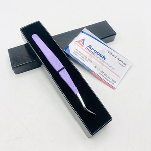 Pince à épiler Volume violet avec logo personnalisé Pince à épiler Extension de cils diamantée en acier inoxydable de haute qualité Utilisation durable de la beauté - Product Image 3