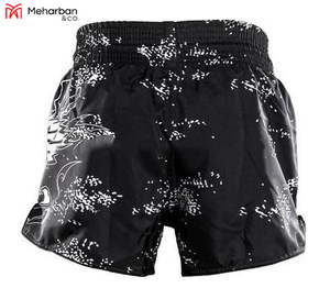 Shorts de boxe MMA personnalisés en sublimation pour hommes et femmes, 100% polyester, vente en gros, vêtements de sport d'arts martiaux, logo personnalisé - Product Image 5