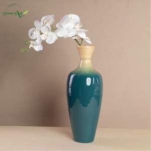 Jarrón de Bambú Enrollado Hecho a Mano con Acabado Degradado de Color Brillante, Ecológico y Duradero para Decoración de Interiores - Product Image 5