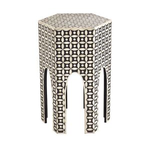 Table d'appoint artisanale en os incrusté, offrant un attrait décoratif haut de gamme pour les espaces intérieurs modernes - Product Image 1