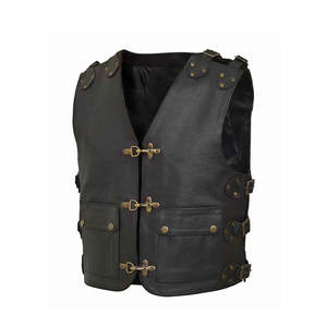 Chaleco de cuero genuino de alta calidad para hombre, último estilo, chaleco de cuero Real de moda para venta en línea - Product Image 2