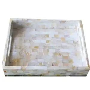 Nuevo diseño Madre de perla y bandeja de madera para servir la comida Nueva bandeja de madera para fregona en precio al por mayor Nueva última fregona - Product Image 2