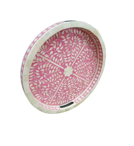 Plateau indien fait à la main en incrustation d'os plateau de service en os naturel de taille personnalisée avec plusieurs conceptions de matériel occasions alimentaires - Product Image 1