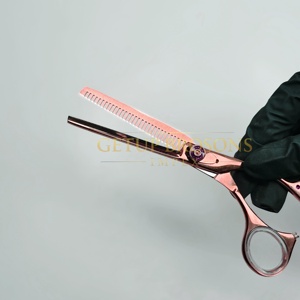 Professional Rose Gold Coated Stainless Steel Thinning <b>Scissors</b> Ceramic Handle Right-Handed Custom Logo for Beauty Salon Barber - Product Image 2