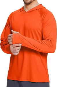 Sudadera con capucha de pesca de manga larga de poliéster 100% con logotipo personalizado de secado rápido e impermeable Upf 50 + camisa de protección solar con agujeros para los pulgares - Product Image 2