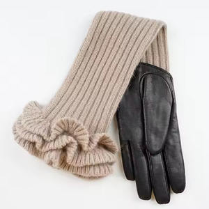 Nouvelle saison d'hiver mode femmes dame en cuir souple habillage gants hiver chaud avec fourrure femmes gants de conduite - Product Image 6