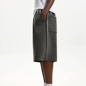 Pantalones cortos de algodón para hombre con cintura elástica hasta la rodilla, Bermudas de moda con decoración de patrón, ropa en blanco - Product Image 2