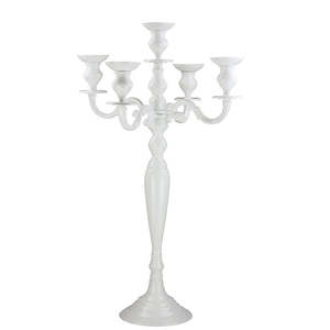 Candelabro Premium de 5 Brazos de Aluminio Plateado, Portavelas Cónicos, Estilo Europeo, Hecho a Mano, Decoración para el Hogar, Muestra Navideña - Product Image 3