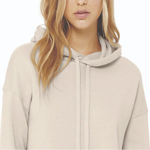 Sudadera con capucha y cremallera para mujer, 100% algodón, ligera, deportiva, con logo personalizado 2026, top corto y ajuste ceñido para invierno - Product Image 3