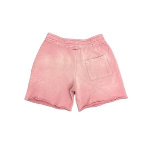 Shorts en molleton bouclette effet vieilli pour homme, respirants, en coton, design vintage délavé à l'acide, look décontracté, pour la gym, la course et le fitness, couleur unie - Product Image 6