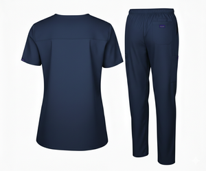Conjunto de Uniforme Médico Profesional, Elástico en Cuatro Direcciones, Unisex, Blusa con Cuello en V, Pantalones Cargo, para Doctores y Enfermeras, 100% Jersey - Product Image 2