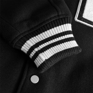 Veste universitaire pour homme de haute qualité, fabriquée en laine, couleur noire, col rabattu, vestes universitaires de qualité supérieure - Product Image 6