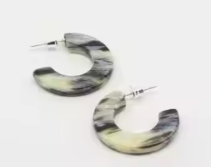 Boucles d'oreilles en corne de buffle naturelle Meilleur cadeau pour la mode féminine de l'Inde par l'artisanat en croissant - Product Image 2