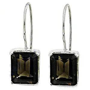 Boucles d'oreilles en argent 925 avec cristal de quartz fumé pour femmes - Product Image 3