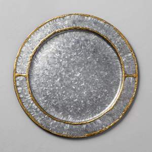 Assiettes de service rondes en métal écologiques modernes, vaisselle, 13 pouces, marron - Product Image 6