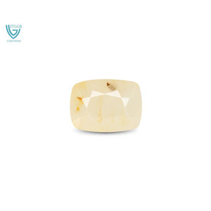Saphir Jaune Naturel de 7,32 Carats (Pukhraj) - Pierre Précieuse Facettée Taille Émeraude - Product Image 1