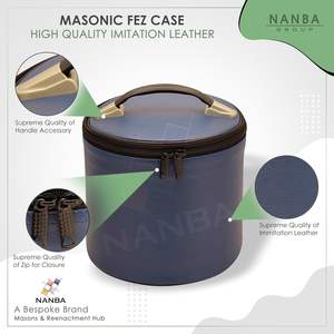 Étui de luxe pour fez maçonnique en similicuir, boîte de rangement et de présentation, étuis pour casquettes maçonniques bleus - Product Image 6