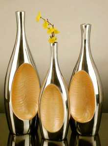 Floreros de aluminio plateado de alto estándar Nuevo diseño Artesanía Metal Bonitos jarrones para decoración del hogar - Product Image 2