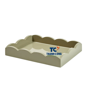 Premium LACQUER SCALLOP TRAY y bandejas de laca decorativa al por mayor Vietnam OEM fabricante diseño personalizado envío rápido - Product Image 1