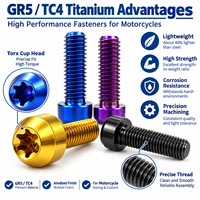 Baut Titanium GR5 Custom Anodized Torx Cup Head Screw Burn Blue Produsen untuk Perakitan Struktural Ringan Sepeda Motor