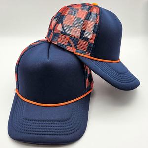 Checkered Trucker <b>Hat</b> Stylish <b>Men</b> Women Lightweight Breathable Mesh Back Custom Printed Logo Performance Outdoor Bulk Wholesale - Product Image 4