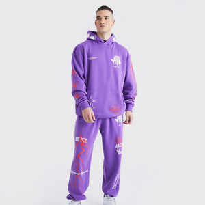 Custom Blank Casual Solid Men's Flare Tracksuit Two-Piece Set Lightweight Breathable Winter - Product Image 1