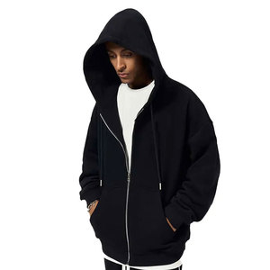 Sweat à capuche surdimensionné rétro à épaules tombantes en molleton noir doux imprimé dessin animé personnalisé en gros pour l'hiver, 340g, pour hommes et femmes - Product Image 1
