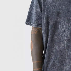 เสื้อยืดแขนสั้นทรงหลวมสำหรับผู้ชาย, เสื้อยืดใส่ได้ทั้งชายและหญิงเสื้อทรงกรดวินเทจเสื้อยืดเข้ารูปบ็อกซี่ - Product Image 3