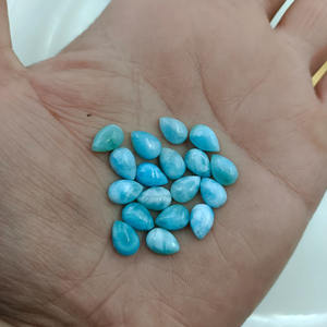 Vente en gros de pierres précieuses de Larimar naturel de qualité supérieure taille personnalisée cabochon en vrac en forme de poire calibré accessoires de bijouterie fine - Product Image 2