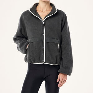 Chaqueta cortavientos de lujo con cuello levantado para mujer, ropa de viaje con cremallera, nueva chaqueta especial de invierno de peso pesado con logotipo y parches personalizados - Product Image 1