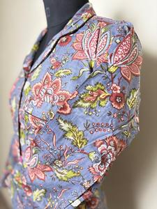 Floral Handblock impreso algodón largo Kurti Top botón Casual camisa para Primavera Verano Otoño Invierno temporada encaje decoración ODM - Product Image 4