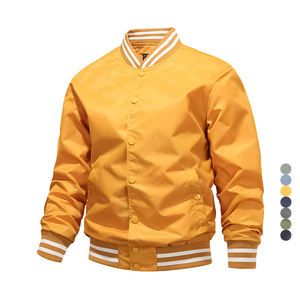 Blouson aviateur jaune pour homme |   Veste décontractée imperméable d'hiver de haute qualité, vêtements de rue, vêtements d'extérieur, logo personnalisé OEM ODM - Product Image 1