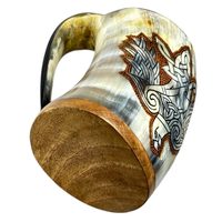 Mug en corne de buffle sculpté à la main, de haute qualité, poli, design moderne, étanche, idéal pour le Nouvel An
