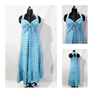 เดรสผ้าฝ้ายพิมพ์ลายเรขาคณิตของผู้หญิงซักได้สำหรับปาร์ตี้ชายหาดชายหาดงานปาร์ตี้คริสมาสต์ - Product Image 4