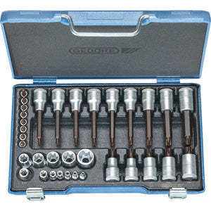 972gk 3 CRV <b>Impact</b> <b>Socket</b> Wrench Set 1/4-1/2 Size for Internal/External Torx Polygon Square Hex Features Chrome for Repair OEM - Product Image 1