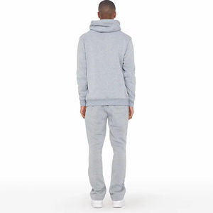 2025 à la mode hommes décontracté hiver 2 pièces solide survêtement ensemble sweat à capuche personnalisé survêtement respirant 100% Polyester matériel survêtement - Product Image 3