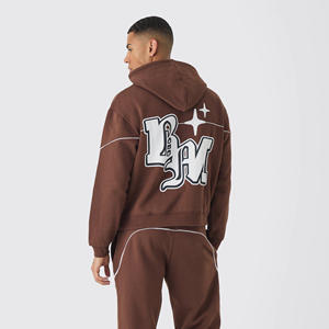 Mejor Venta de invierno Plus Size Chocolate Boxy Chándal Hombres Venta al por mayor de encargo del logotipo de impresión Sudadera con capucha Jogger Sweatsuit Gym Active Wear - Product Image 4