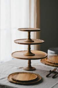 Elegante soporte para tartas de madera de mango para mejorar la experiencia del postre en bodas, aniversarios o cenas caseras de lujo - Product Image 6