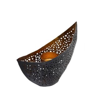 Porte-bougie votif rond en fer, couleur noir mat, imperméable, décoration de la maison personnalisée, pour les occasions de Pâques - Product Image 1