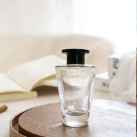 Bouteille diffuseur à roseaux en verre transparent personnalisée 100ml 200ml, flacon d'emballage cosmétique pour huiles essentielles et parfums, anti-fuite avec bouchon couronne