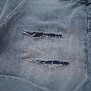 Shorts amples en maille délavée bleu clair de haute qualité pour homme, coupe brute personnalisée, denim délavé à l'acide, respirant, taille plus - Product Image 4