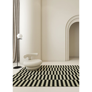 Tapis en laine faits main Alhambra, rayés gris et noir, tissage plat, pour chambre à coucher ou chambre d'adolescent, tapis rectangulaire pour usage domestique - DW-176 - Product Image 5