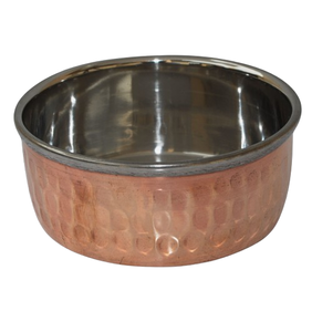Bol à nourriture en cuivre de qualité supérieure, design martelé, taille moyenne, grossiste, bol de service en cuivre poli - Product Image 1