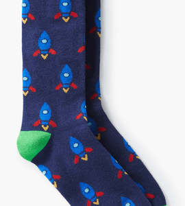 Chaussettes d'équipage ODM avec motifs de vaisseaux spatiaux pour hommes Logo personnalisé coton peigné respirant fabricant vietnamien de haute qualité - Product Image 2