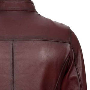 Chaqueta de invierno para hombre de alta calidad hecha a medida piel de vaca cuello soporte de cuero exterior lona fina servicio OEM disponible - Product Image 6