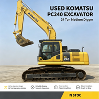 Excavatrice sur chenilles Komatsu PC240, 24 tonnes, excavatrice hydraulique moyenne, moteur SAA6D107, excavatrice de construction japonaise d'occasion, usage intensif