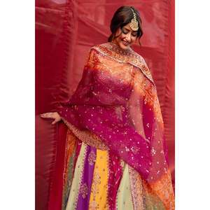 Vestido de Novia de Lujo Bin Ilyas, Edición 2025, Estilo Maxi de Seda Cruda, con Ilusión de Princesa, Borlas, Lazo, Línea A y Adornos Florales - Product Image 4
