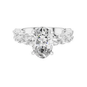 Anillo Solitario Ovalado con Diamante de Laboratorio de 2.72 CT para Mujer, Claridad VVS-VS EF, Oro de 18KT, 14KT, 10KT y Plata 925, Oro Rosa, Amarillo - Product Image 3