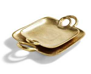 Bandeja Decorativa Rectangular de Aluminio Martillado Dorado, Diseño Art Deco Hecho a Mano, Personalizable, Artesanía Metálica, Decoración Personalizada - Product Image 3