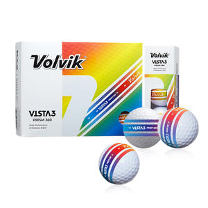 ลูกกอล์ฟ [Volvik] VISTA3 PRISM แบบ 3 ชิ้น (12 ลูก/สีขาว) ลูกกอล์ฟแบบสองชิ้นพร้อมเส้นปริซึม 360 องศา มองเห็นได้ชัดเจน - Product Image 1